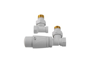 ZESTAW ZAWORÓW KĄTOWYCH Z GŁOWICĄ TERMOSTATYCZNĄ BIAŁY  VALX_V22222